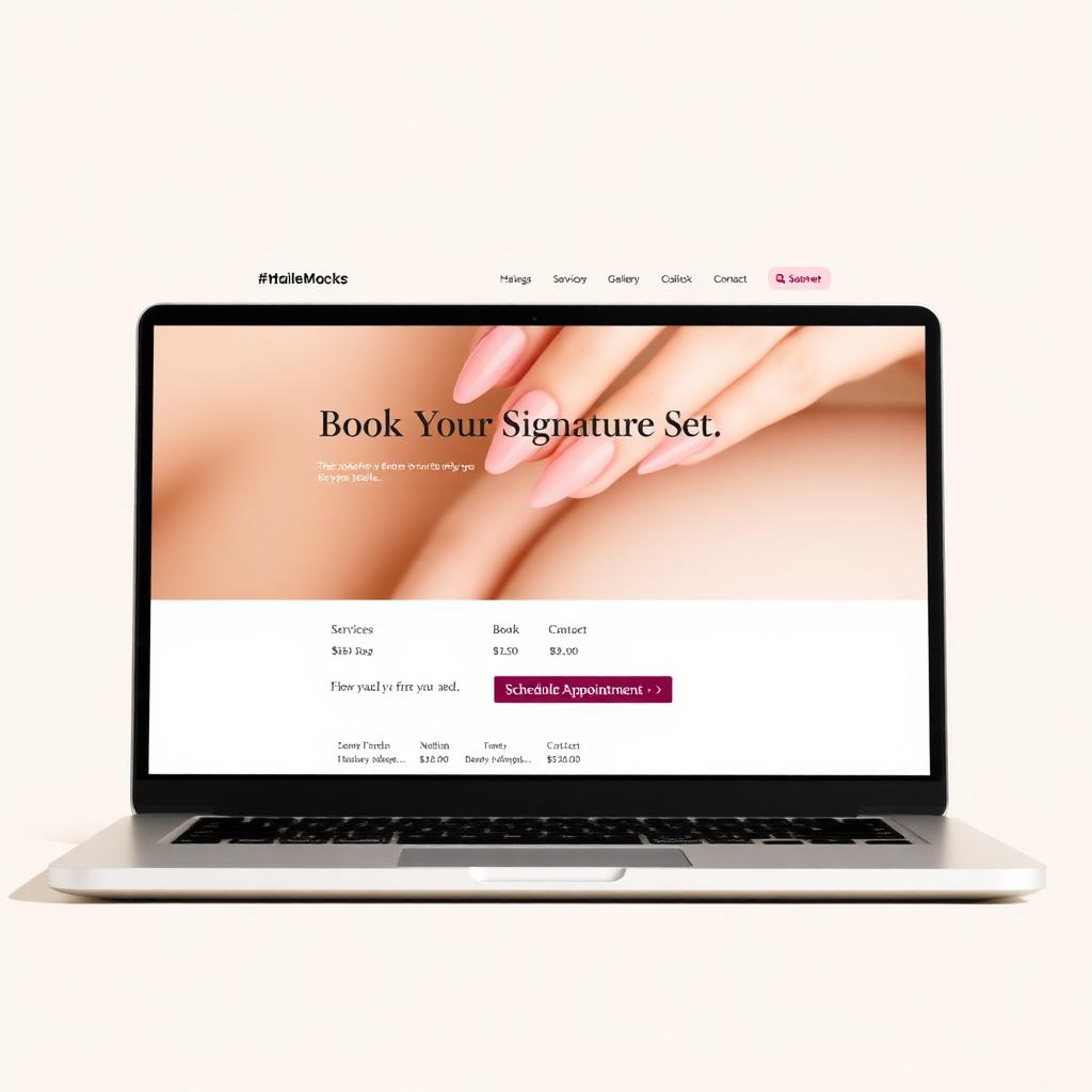 Concept nail salon website with services, gallery, and appointment CTA
